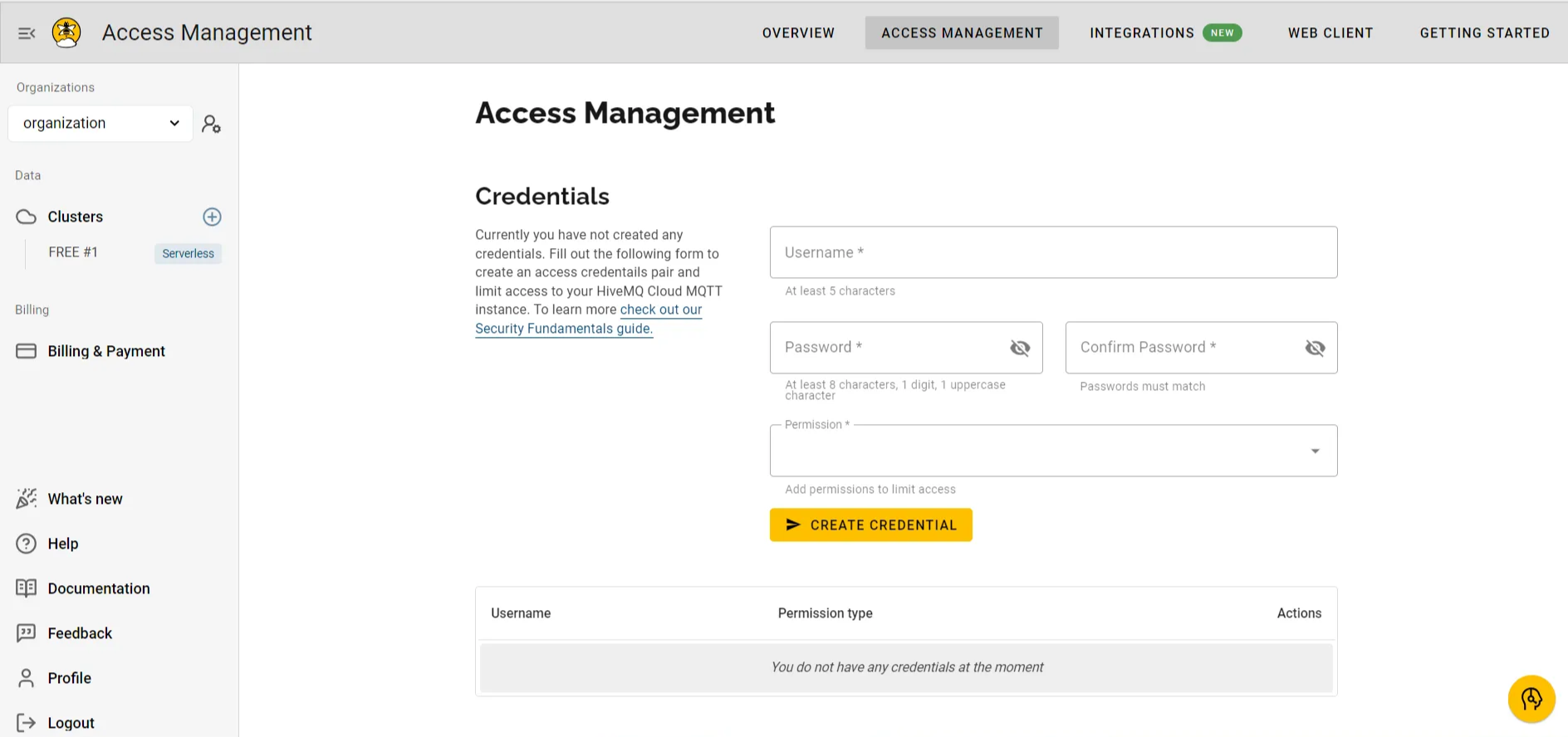 HiveMQ Cluster Access Management