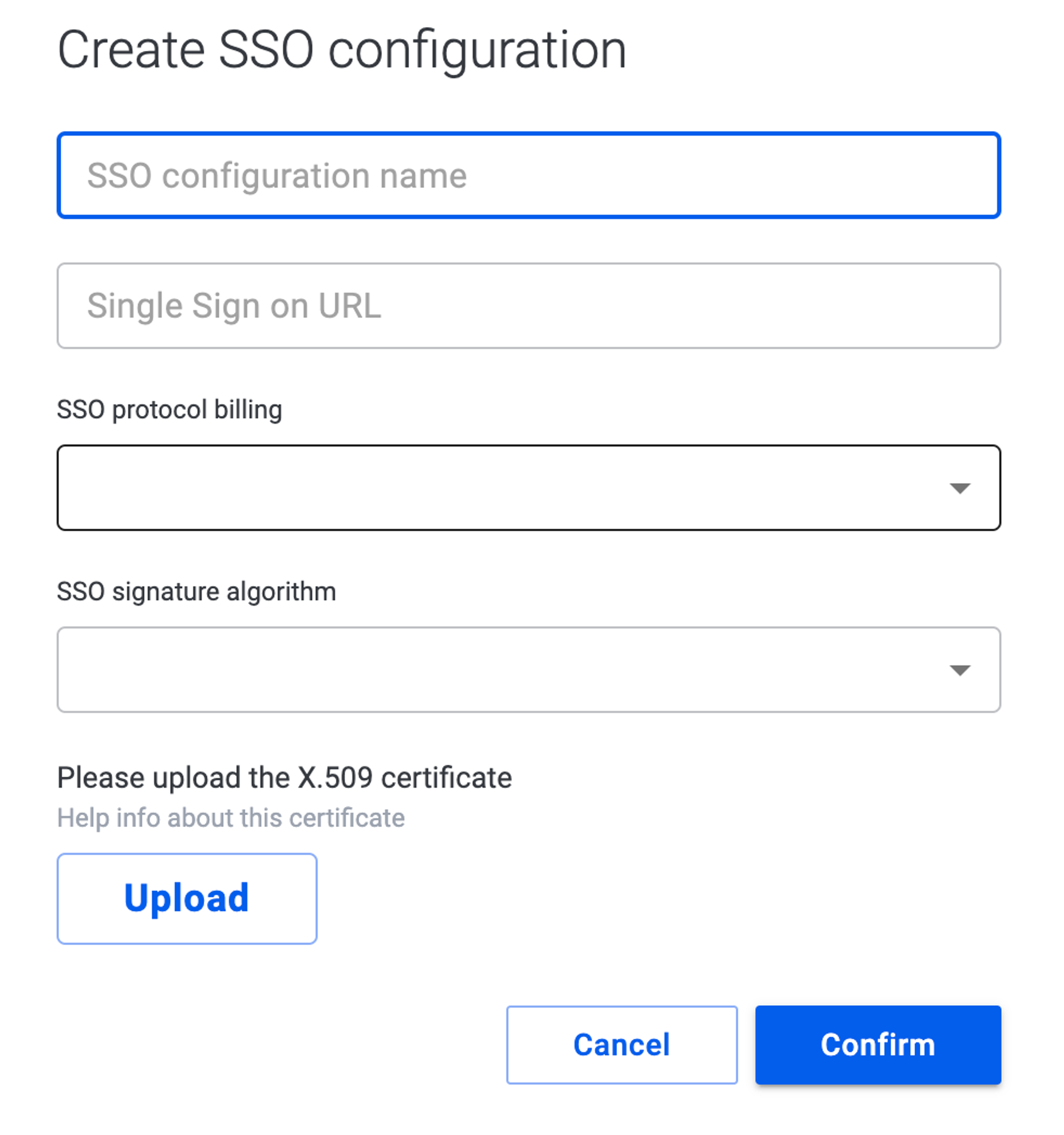 Create SSO configuration