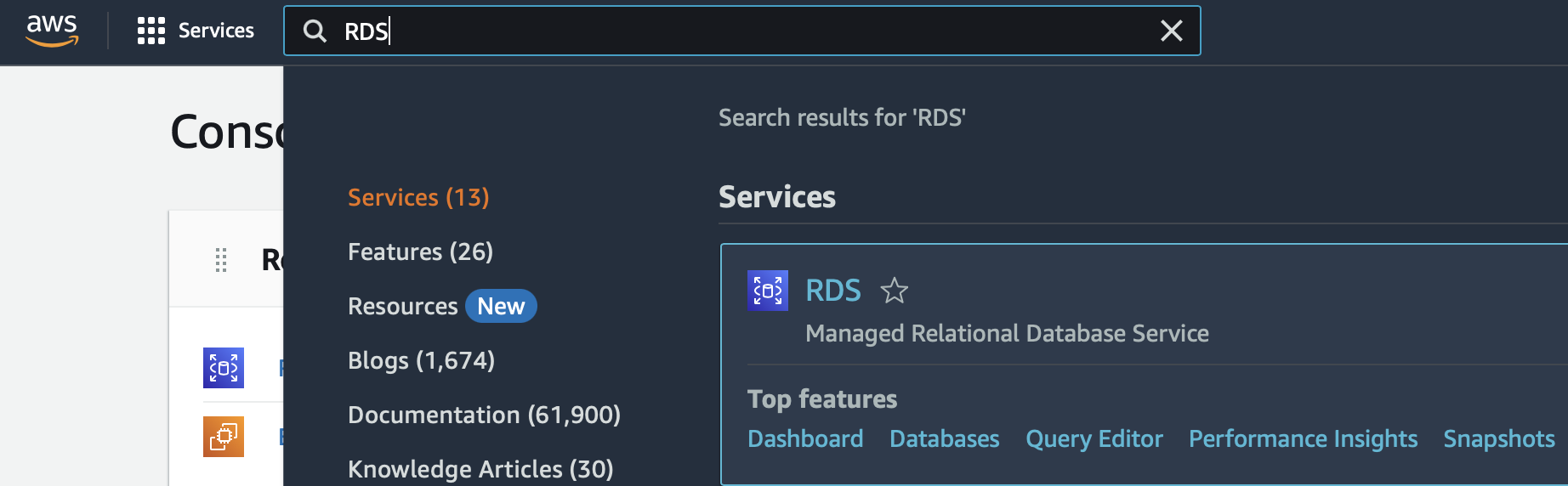 Search for RDS